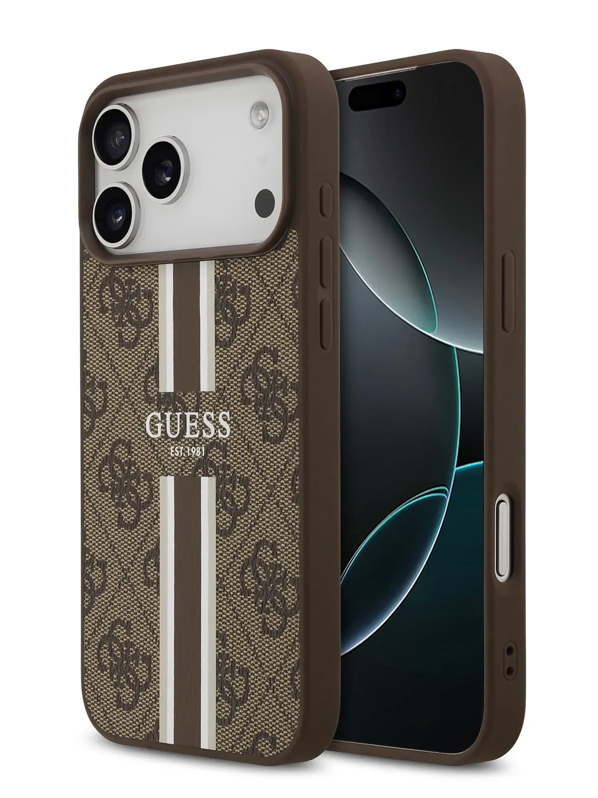Чехол Guess на iPhone 17 Pro Max, коричневый, Leather, MagSafephoto4