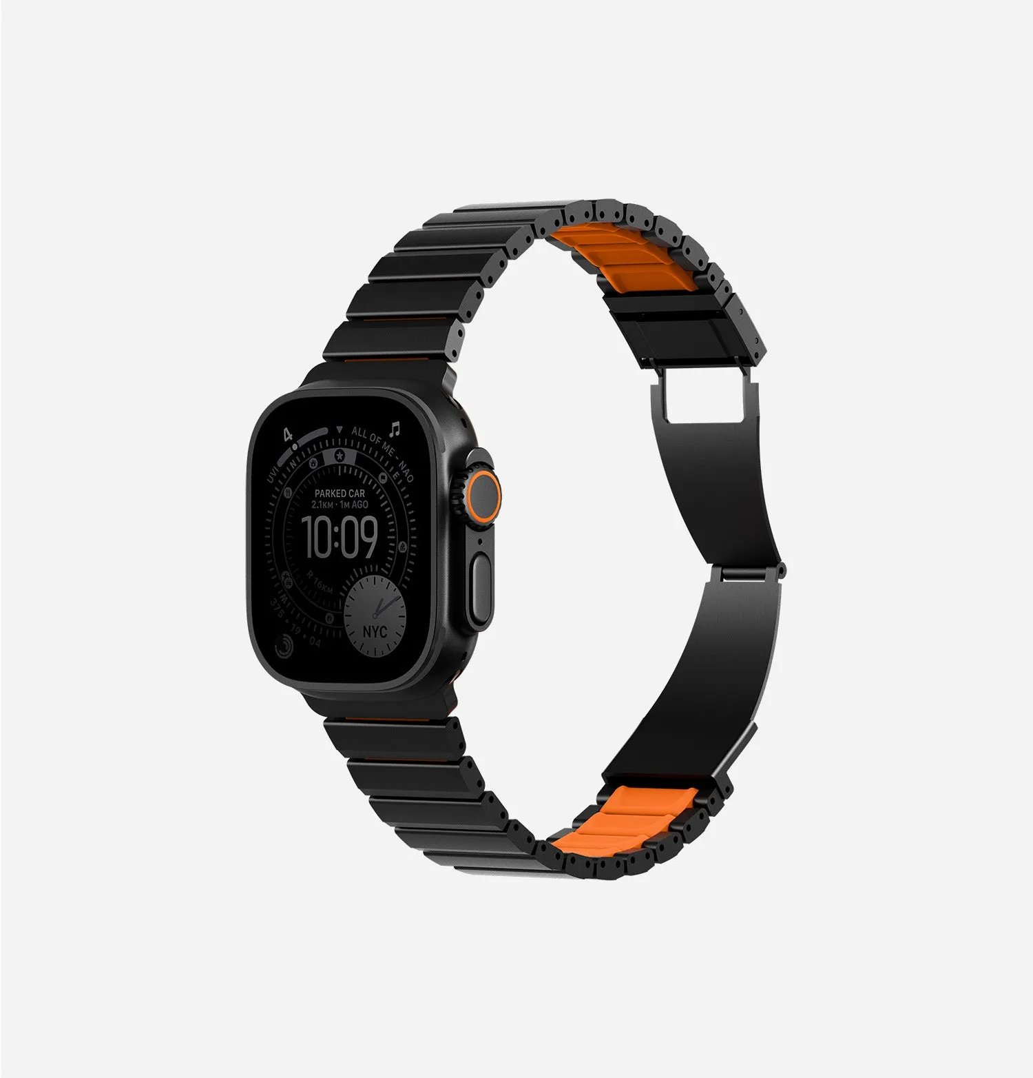 Ремешок UNIQ Strova Flex для Apple Watch 49/46/45/44 мм, зеленый / желтый (Titaniumsilver Limegreen)photo4