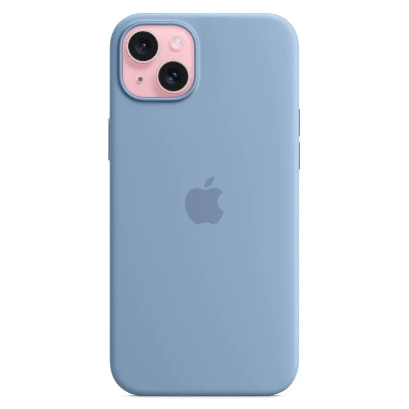 Силиконовый чехол MagSafe для iPhone 15 Plus Зимний синийphoto3