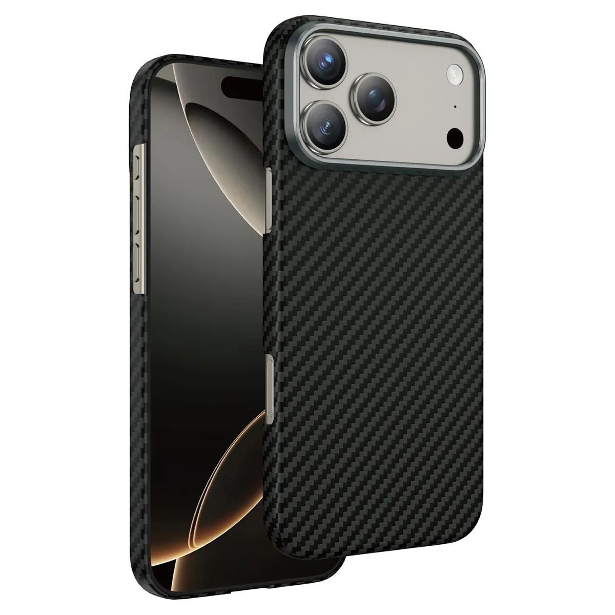 Чехол защитный KEEPHONE KEVLAR DIAGO для iPhone 17 Pro / iPhone 18 Pro, черныйphoto0