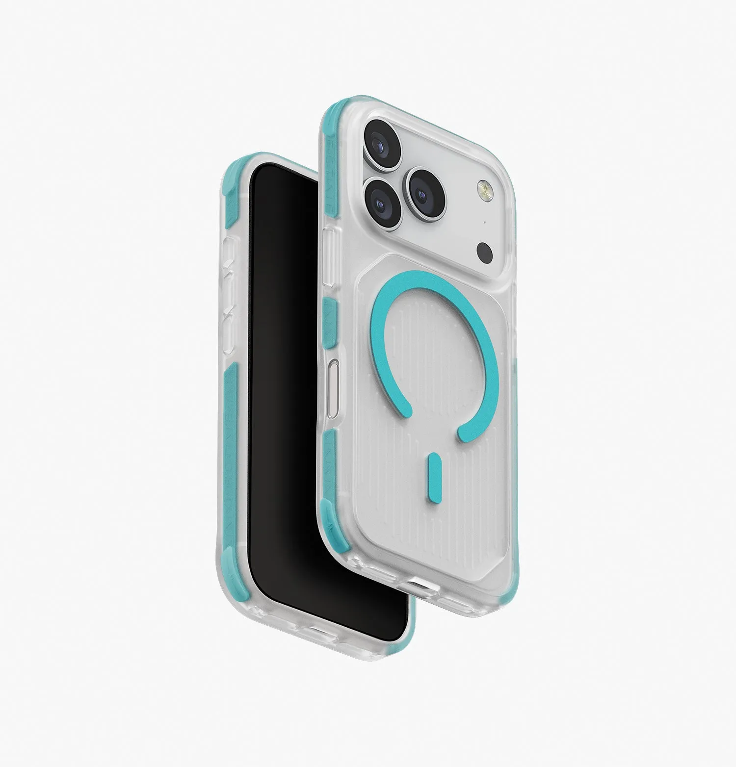 Чехол UNIQ Combat Active для iPhone 17 Pro, прозрачный / серый (Frostclear Turquoise)photo0