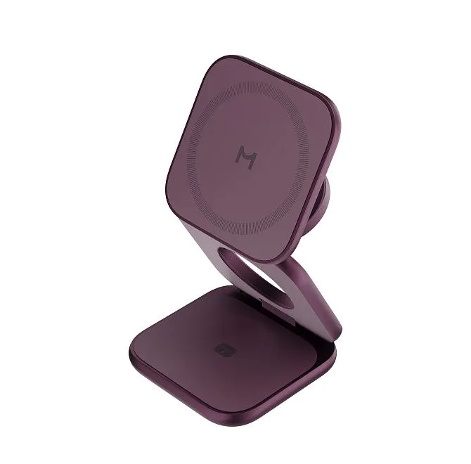 Складное беспроводное зарядное устройство 3 в 1 Magssory Fold Ultra для Apple Burgundyphoto4