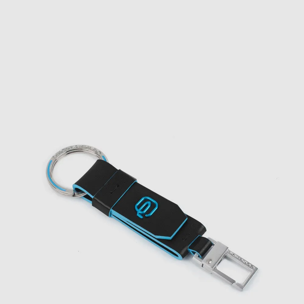 Кожаный брелок для ключей с карабином Piquadro PC3751B2/N, чёрныйphoto0