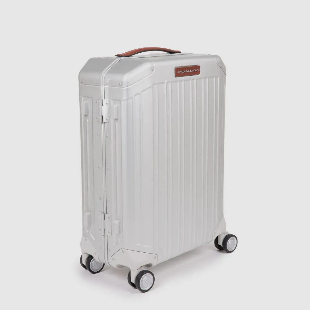 Большой чемодан из алюминия на 4 колёсах с замком TSA Piquadro BV4428ALU/GRCU, серыйphoto5