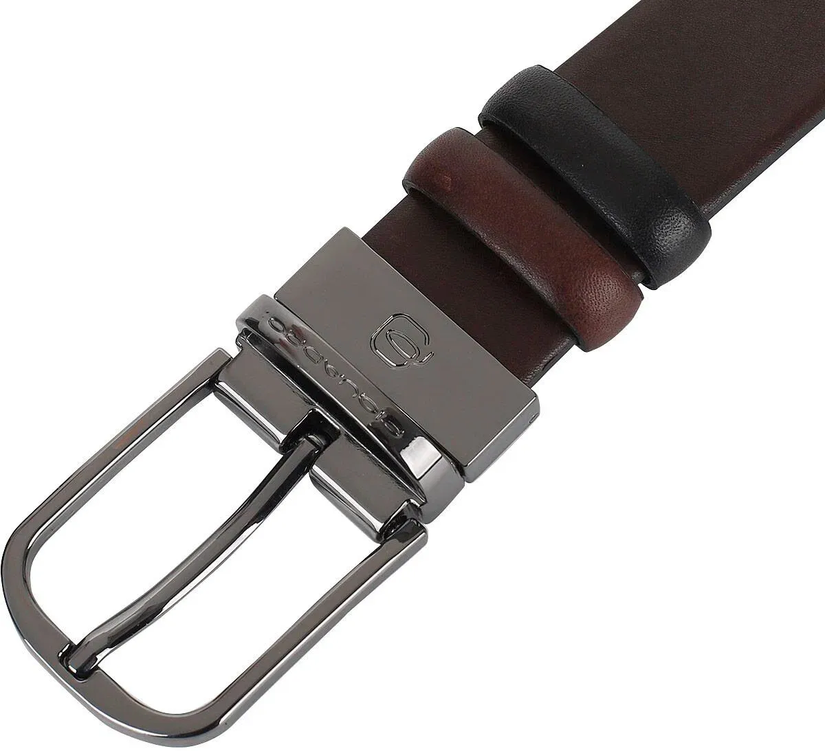 Ремень Piquadro Black Square CU4877B3/TMN, черный/коричневый (двусторонний)photo3
