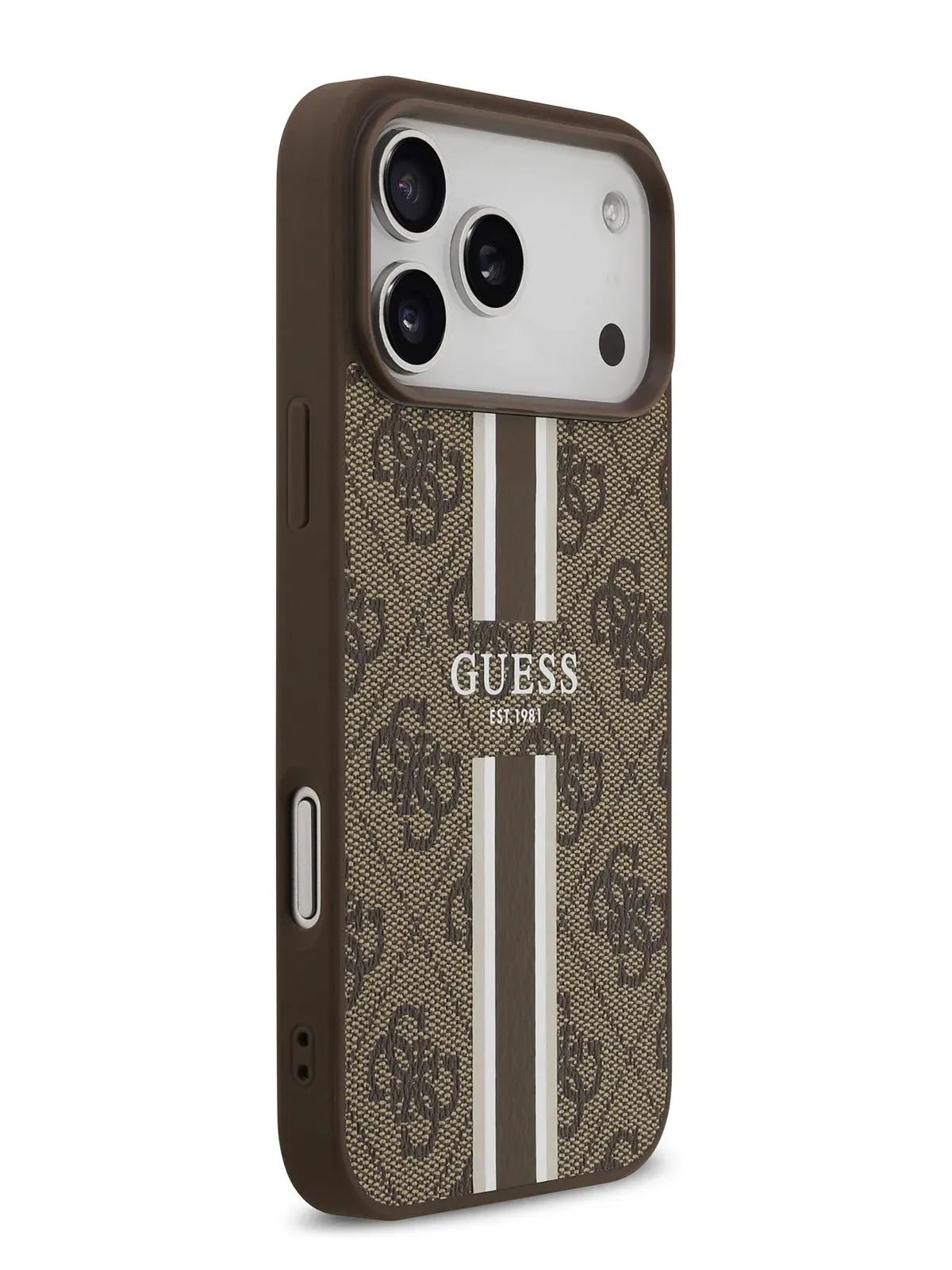 Чехол Guess на iPhone 17 Pro Max, коричневый, Leather, MagSafephoto0