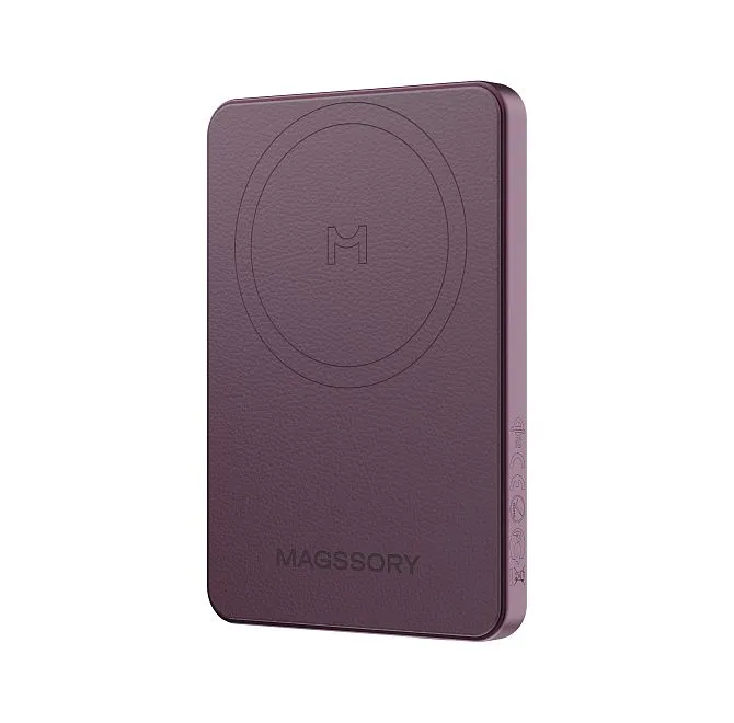 Беспроводной внешний аккумулятор Magssory Grace 5K Signature Edition, с магнитами, с поддержкой Qi2 Burgundyphoto6