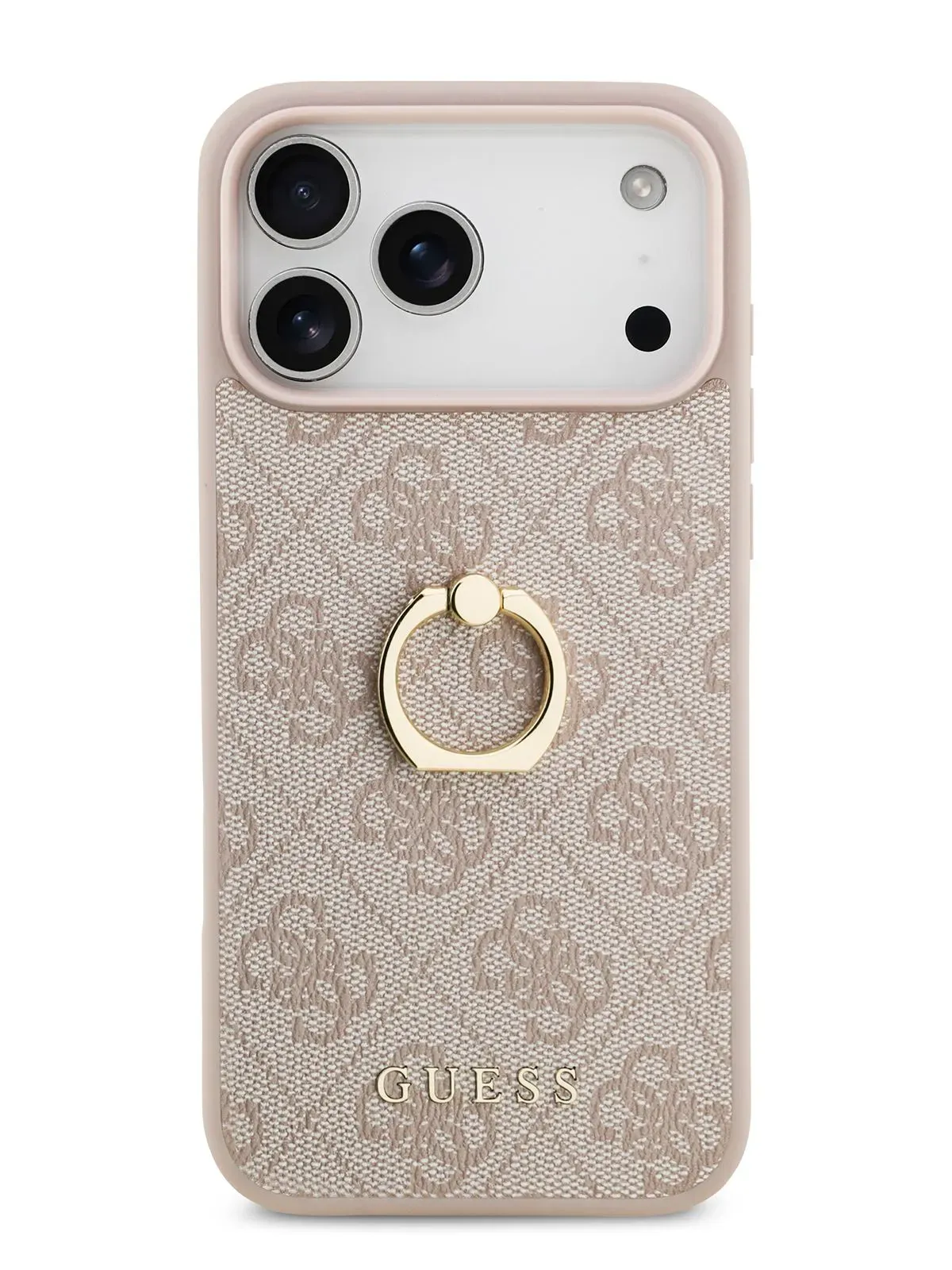 Чехол Guess на iPhone 17 Pro Max, Leather Ring, розовый, с металлическими кольцом держателемphoto1