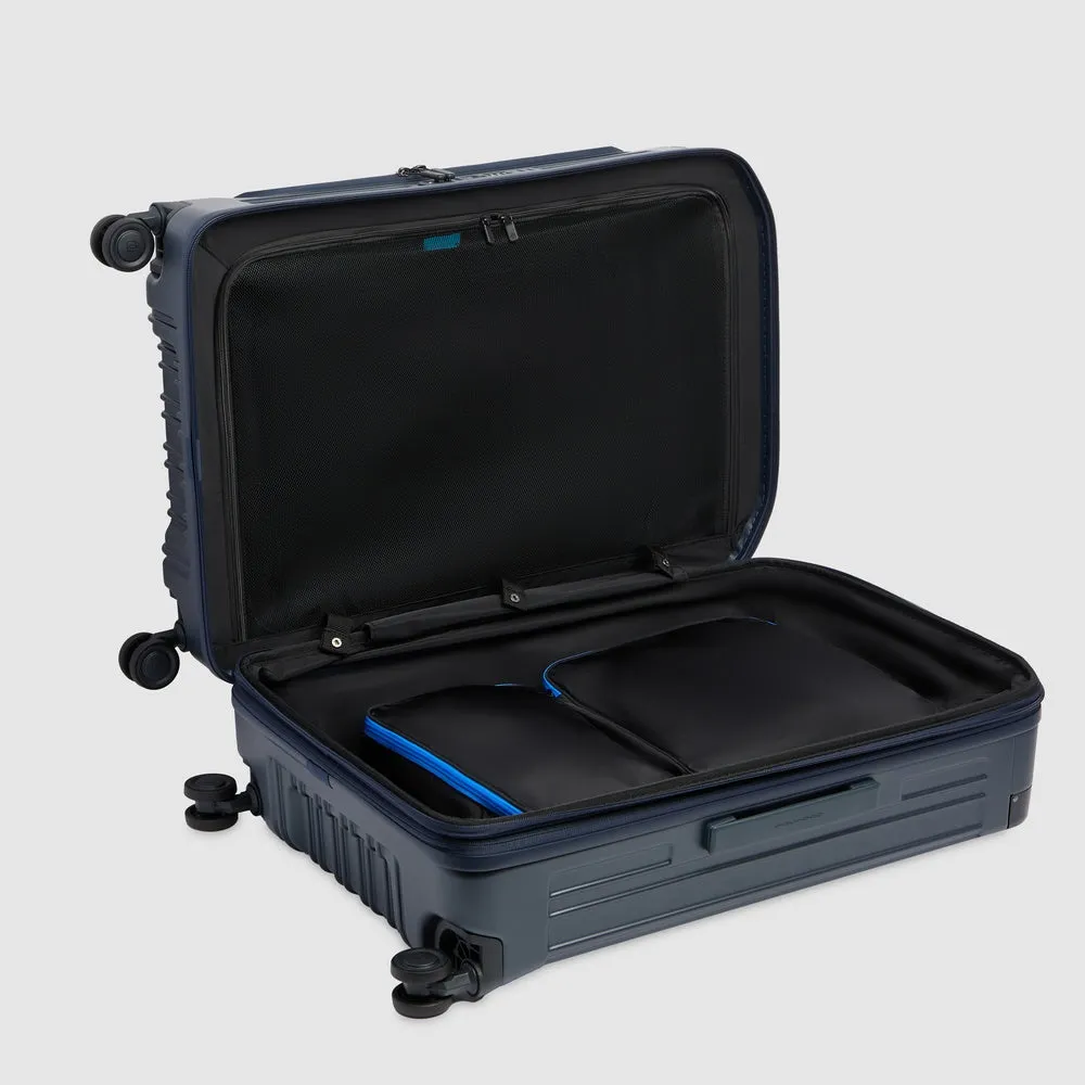 Расширяемый чемодан на 4 колёсах с двойным доступом Piquadro BV7246PQL/BLUO, синийphoto4