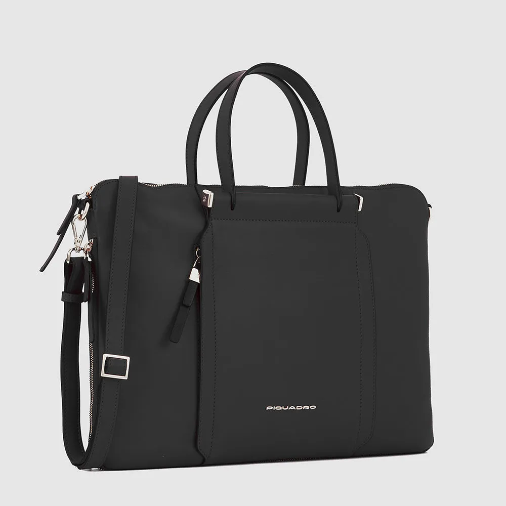 Женская рабочая сумка из кожи для ноутбука 15,6" Piquadro CA4021W92/N, чёрныйphoto1