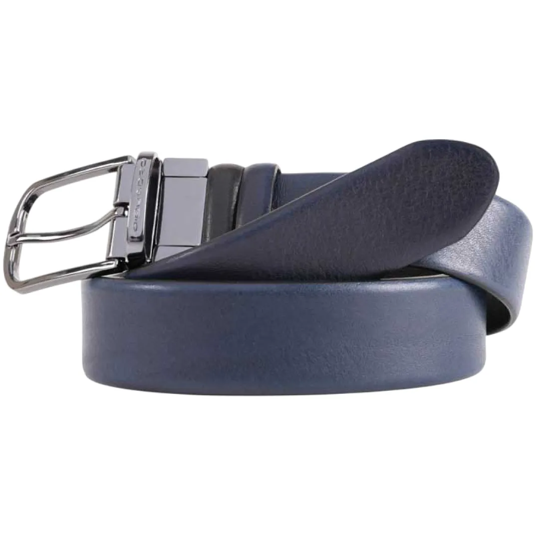 Ремень Piquadro Black Square CU4877B3/NBLU2, черный/синий (двусторонний)photo0
