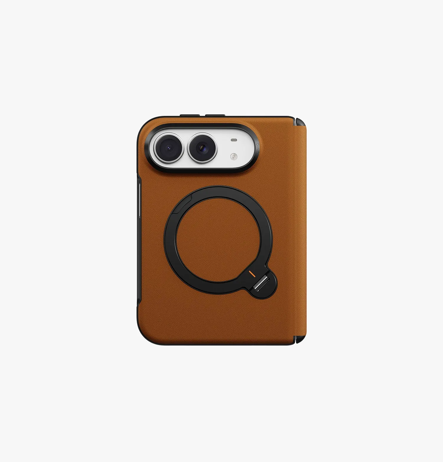 Чехол UNIQ Elix Q-Fold 360 Leather для iPhone Duo, коричневый (caramel)photo2