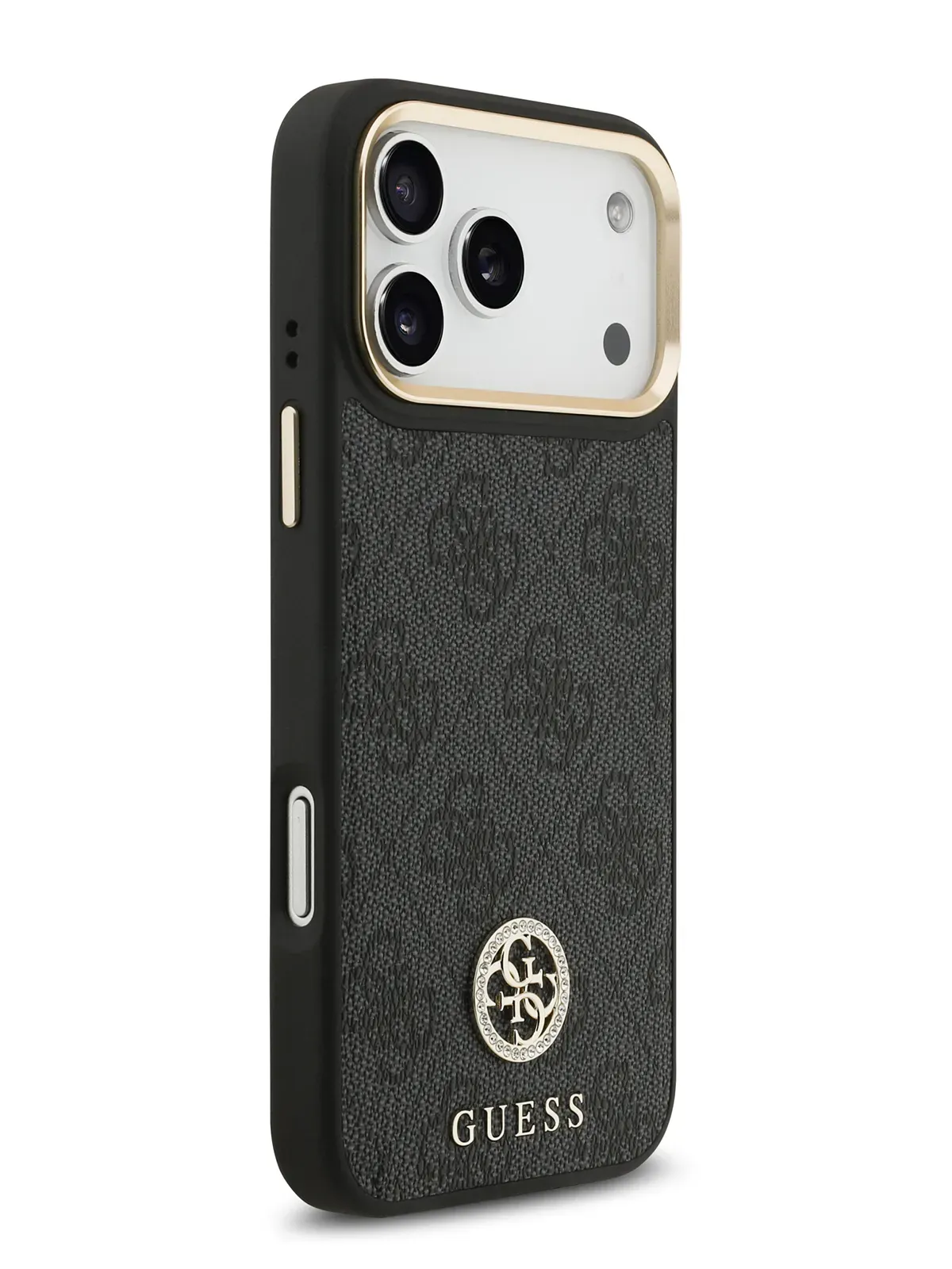 Чехол Guess на iPhone 17 Pro Max,  Leather, MagSafe, черный, Diamondphoto0