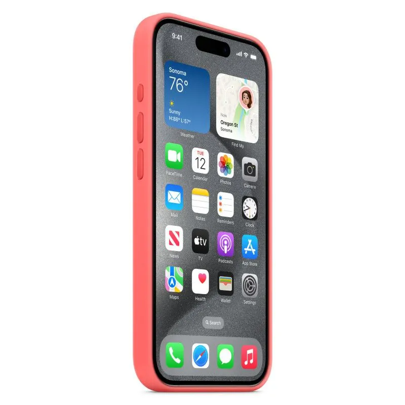 Силиконовый чехол MagSafe для iPhone 15 Pro Гуаваphoto3