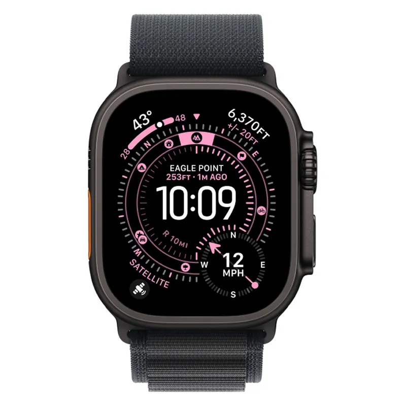 Apple Watch Ultra 3, 49 мм корпус из титана цвета Черный титан, ремешок Alpine черного цветаphoto1