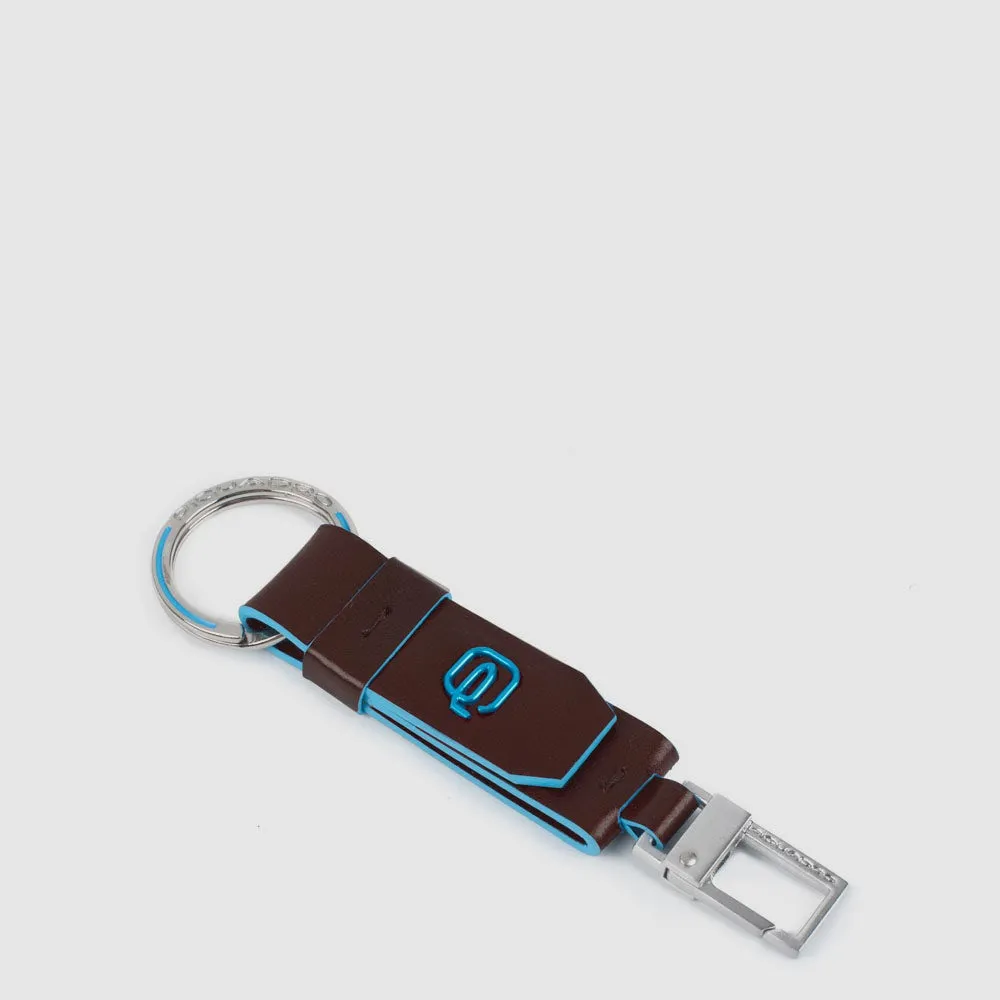 Кожаный брелок для ключей с карабином Piquadro PC3751B2/MO, коричневыйphoto0