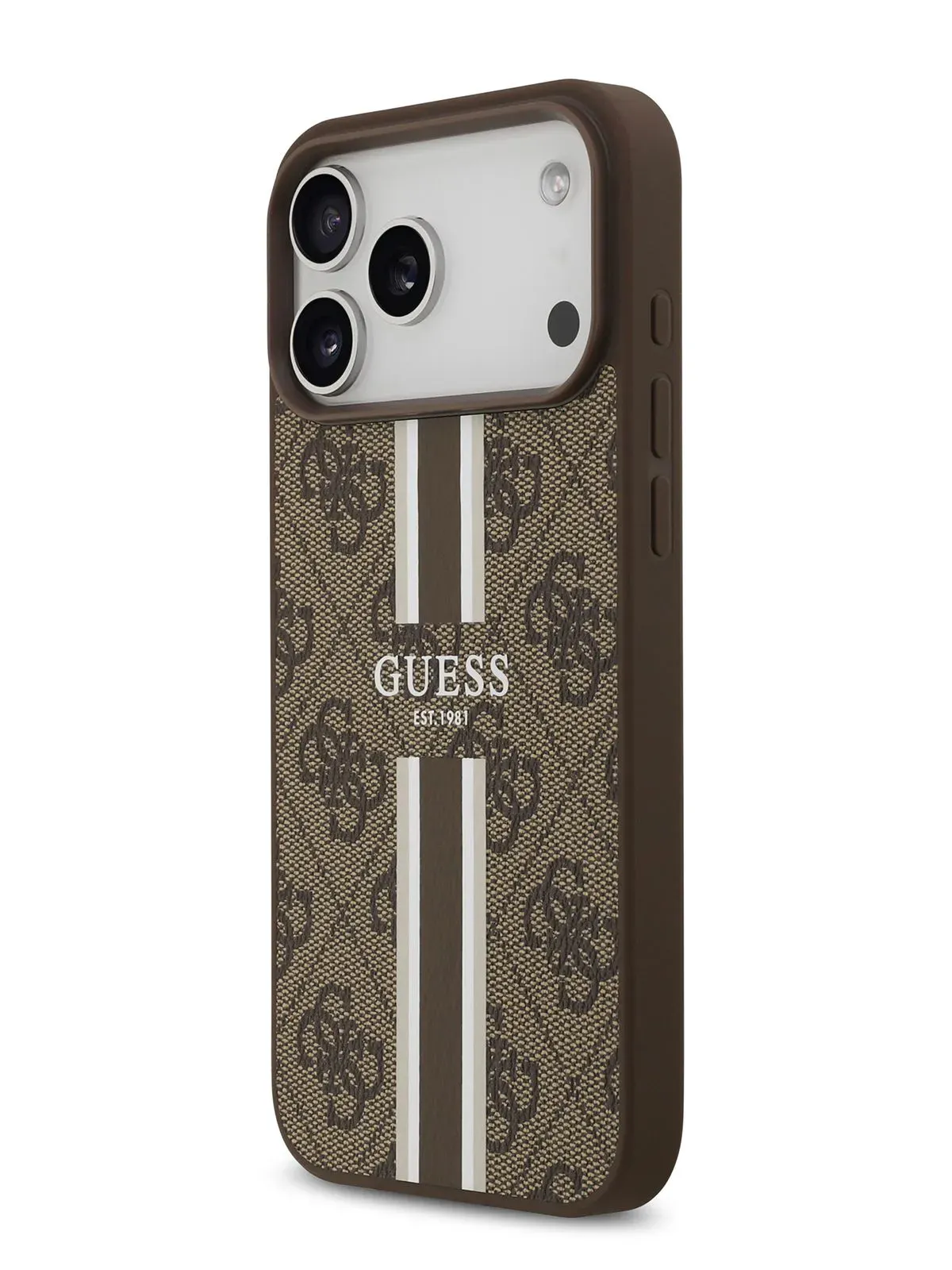 Чехол Guess на iPhone 17 Pro Max, коричневый, Leather, MagSafephoto2
