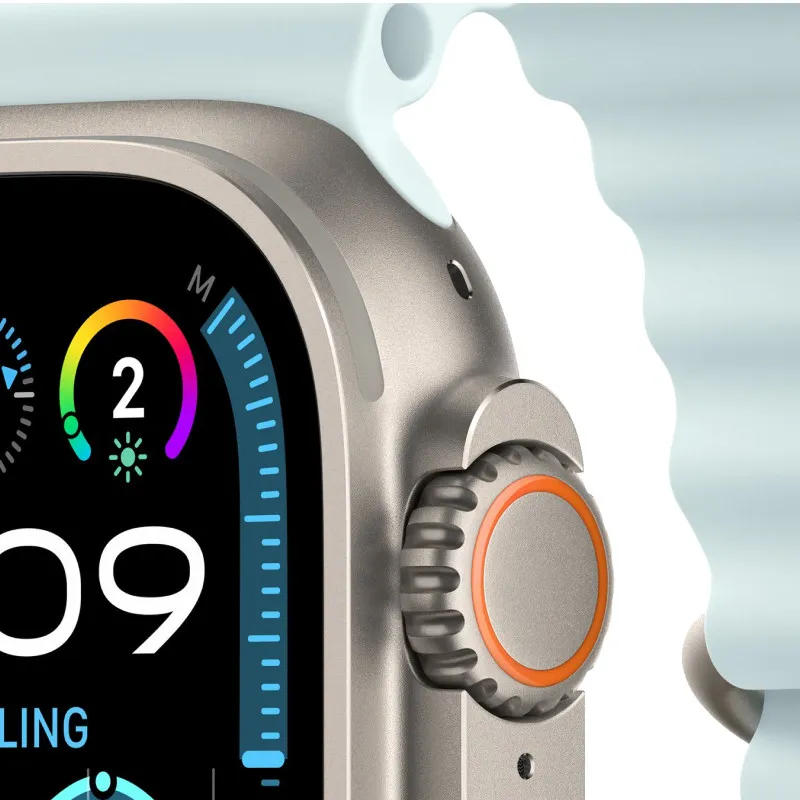 Apple Watch Ultra 2024 GPS + Cellular, 49 мм корпус из титана, ремешок Ocean цвета Ледяной синийphoto2