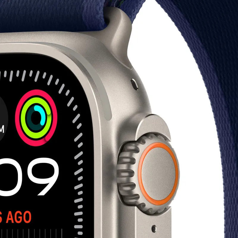 Apple Watch Ultra 2024 GPS + Cellular, 49 мм корпус из титана, ремешок Trail синего цветаphoto2
