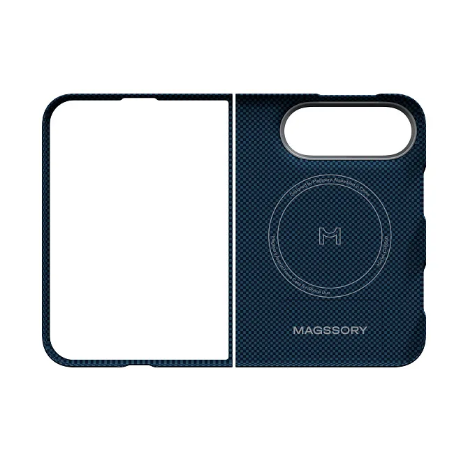 Чехол Magssory Aramid Case для iPhone 18 Pro Duo, пиксельный синийphoto1