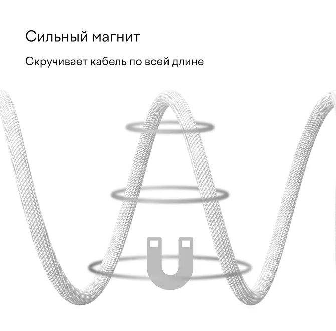 Магнитный кабель Magssory 1.2м 60W Silverphoto1