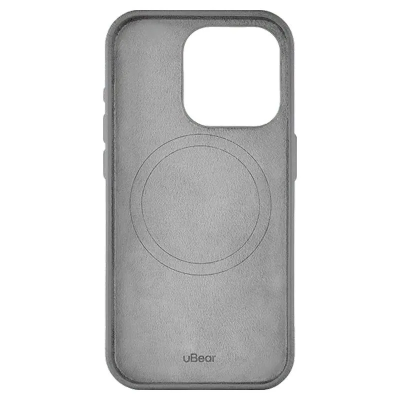 Чехол uBear Capital Leather Case MagSafe для iPhone 15 Pro Серыйphoto1