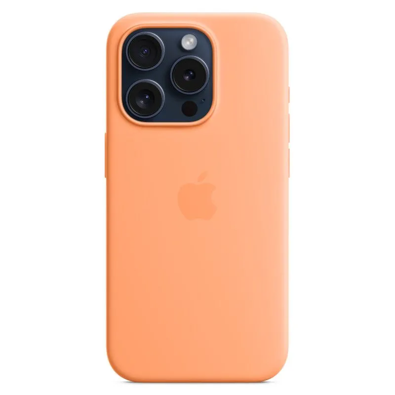 Силиконовый чехол MagSafe для iPhone 15 Pro Оранжевый сорбетphoto1