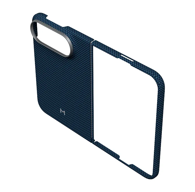 Чехол Magssory Aramid Case для iPhone 18 Pro Duo, пиксельный синийphoto5