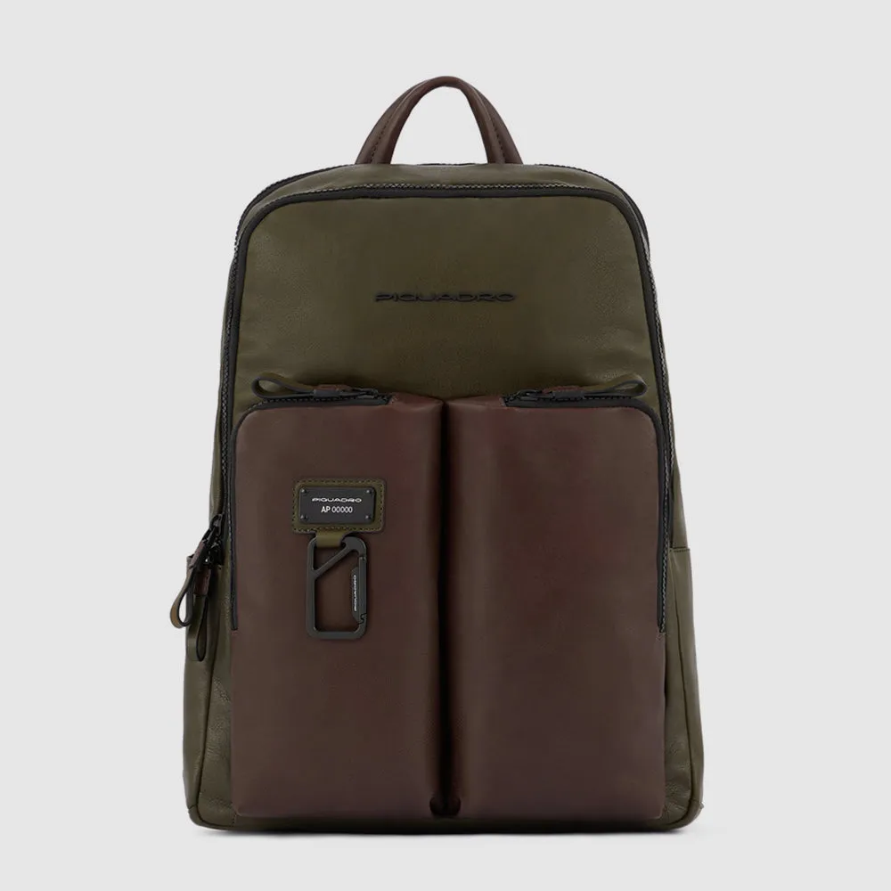 Кожаный рюкзак для ноутбука 14" с RFID-защитой Piquadro CA3869AP/VETM, зелёныйphoto0