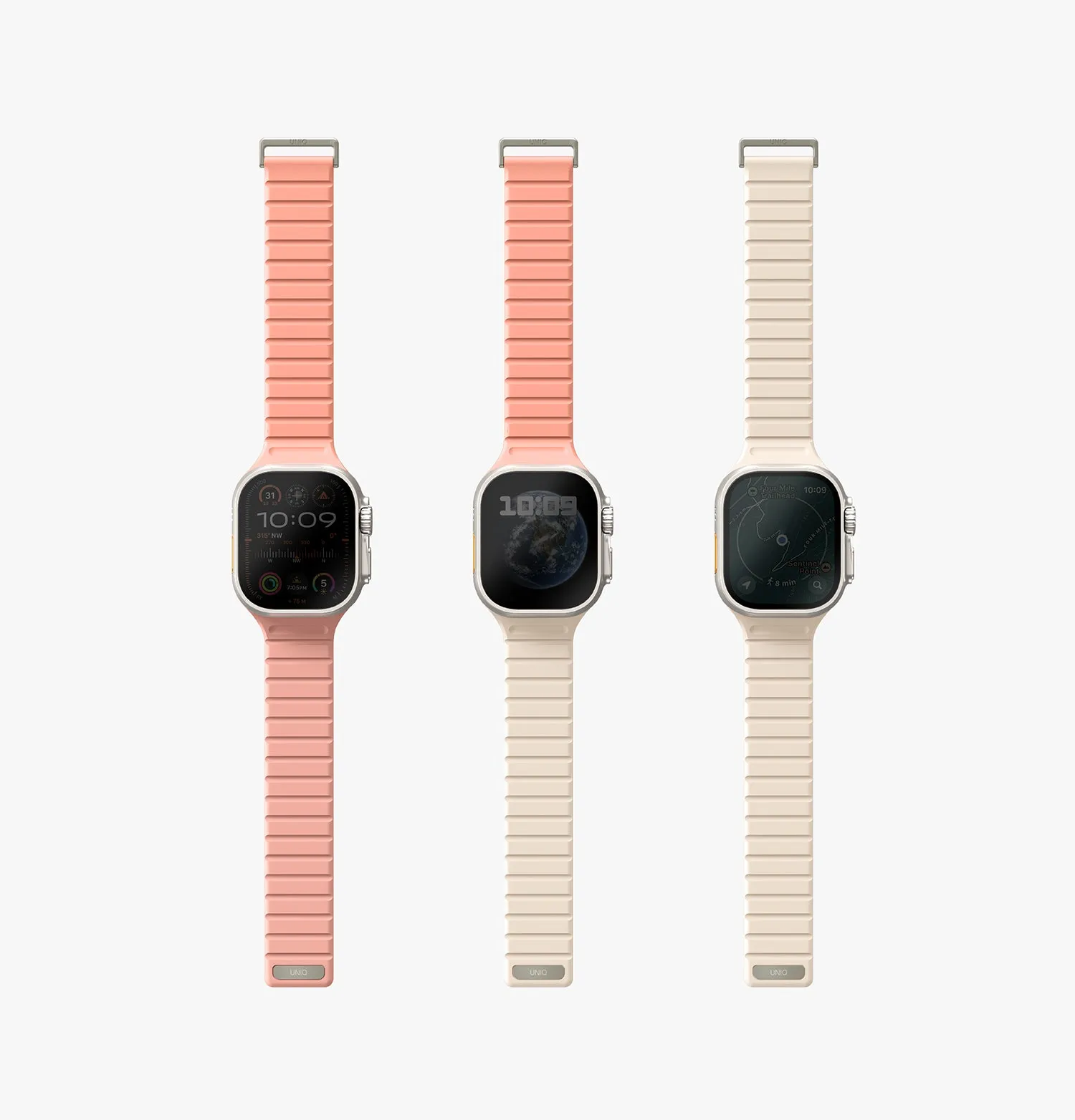 Ремешок UNIQ Revix Evo для Apple Watch 42/41/40 мм, белый / розовый (crepepink ivory)photo8