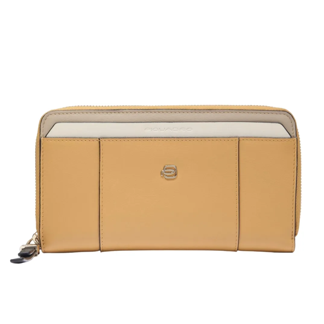 Портмоне женское Piquadro Circle PD1515W92R/GBE, желтое/бежевоеphoto0