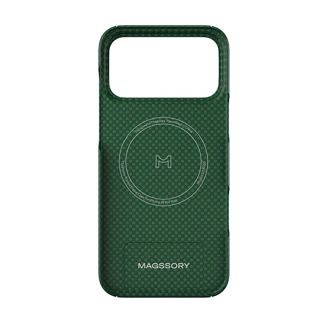 Чехол Magssory Aramid Frame Case для iPhone 18 Pro Max, пиксельный зеленыйphoto3