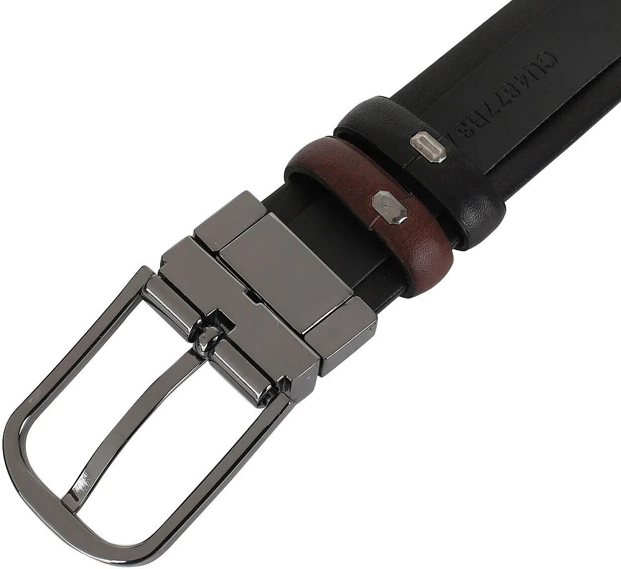 Ремень Piquadro Black Square CU4877B3/TMN, черный/коричневый (двусторонний)photo2
