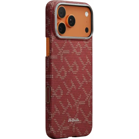 Ультра тонкий чехол Pitaka для iPhone 17 Pro Max, Красно-золотойphoto0
