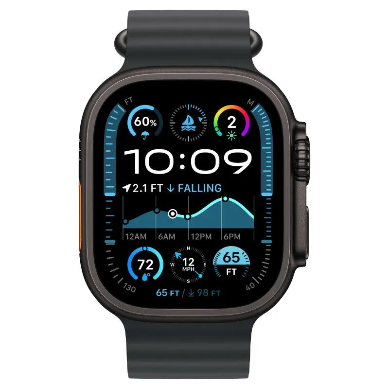 Apple Watch Ultra 2024 GPS + Cellular, 49 мм корпус из титана цвета Черный титан, ремешок Ocean черного цветаphoto1