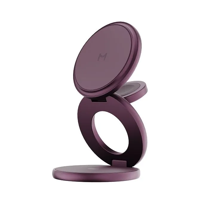Зарядная станция 3 в 1 Magssory Signature Disc Ultra для Apple Burgundyphoto1
