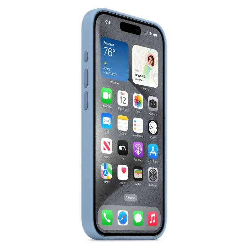 Силиконовый чехол MagSafe для iPhone 15 Pro Зимний синийphoto3
