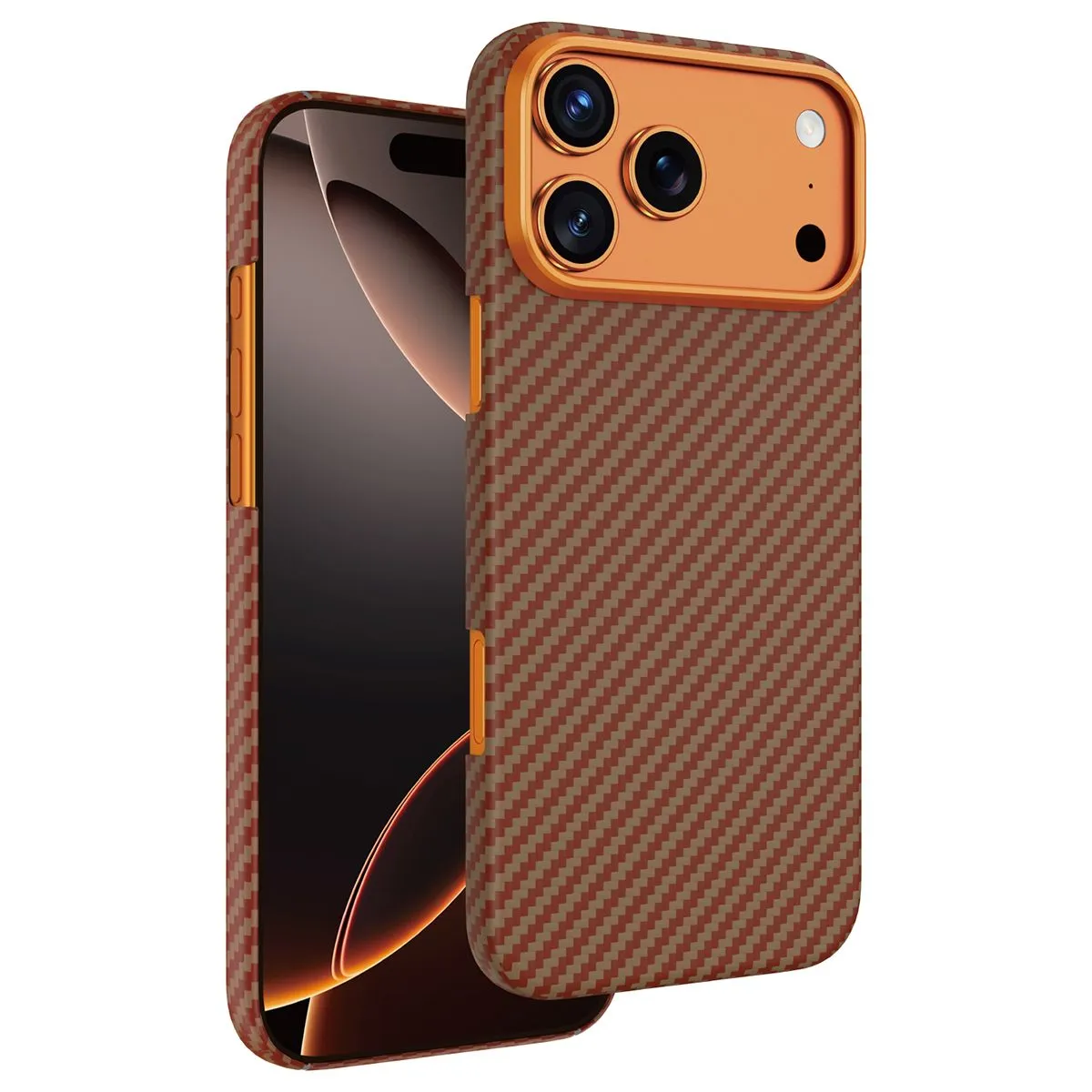 Чехол защитный KEEPHONE KEVLAR DIAGO для iPhone 17 Pro / iPhone 18 Pro, космический оранжевыйphoto0