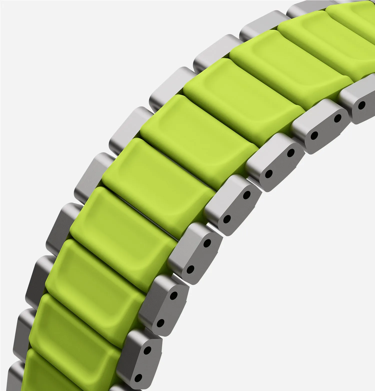 Ремешок UNIQ Strova Flex для Apple Watch 49/46/45/44 мм, зеленый / желтый (Titaniumsilver Limegreen)photo22
