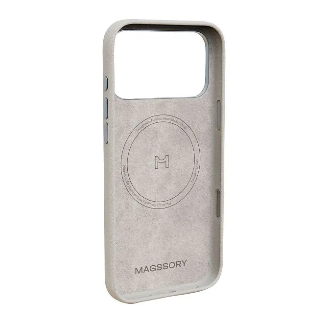 Чехол Magssory Eco-Leather Case для iPhone 17 Pro Max, слоновая костьphoto3