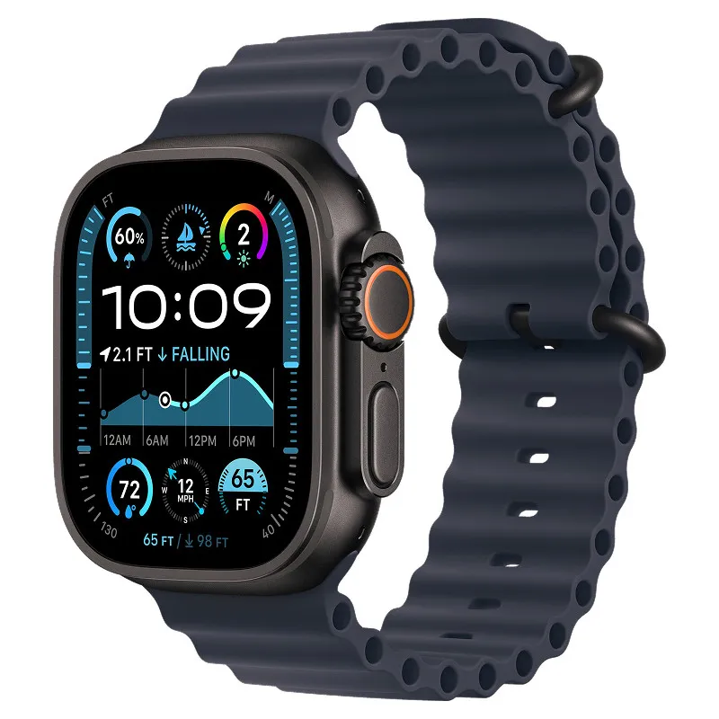 Apple Watch Ultra 2024 GPS + Cellular, 49 мм корпус из титана цвета Черный титан, ремешок Ocean темно-синего цветаphoto0