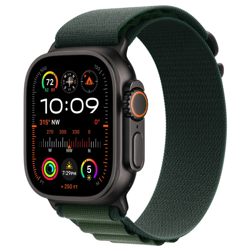 Apple Watch Ultra 2024 GPS + Cellular, 49 мм корпус из титана цвета Черный титан, ремешок Alpine темно-зеленого цветаphoto0