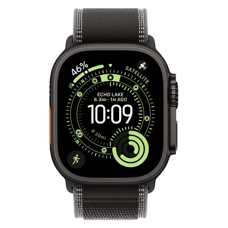 Apple Watch Ultra 3, 49 мм корпус из титана цвета Черный титан, ремешок Trail черного цветаphoto1