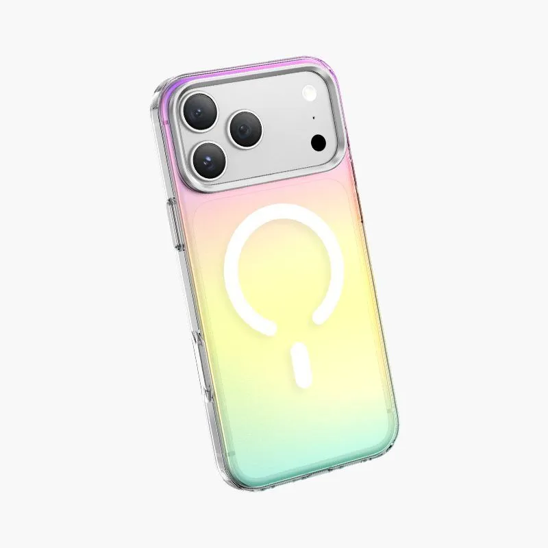 Чехол защитный KEEPHONE RAINBOW для iPhone 17 Pro / iPhone 18 Pro, градиентный сияющий серебристыйphoto4