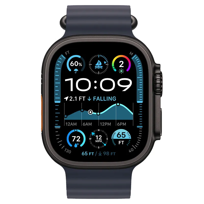 Apple Watch Ultra 2024 GPS + Cellular, 49 мм корпус из титана цвета Черный титан, ремешок Ocean темно-синего цветаphoto1