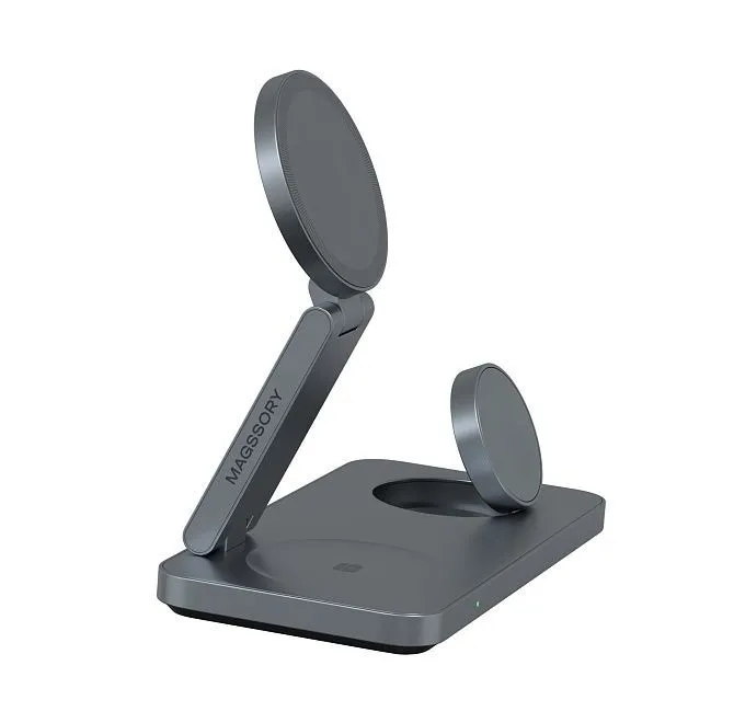 Зарядная станция 3 в 1 Magssory Yoga для Samsung Qi2 Midnightphoto2