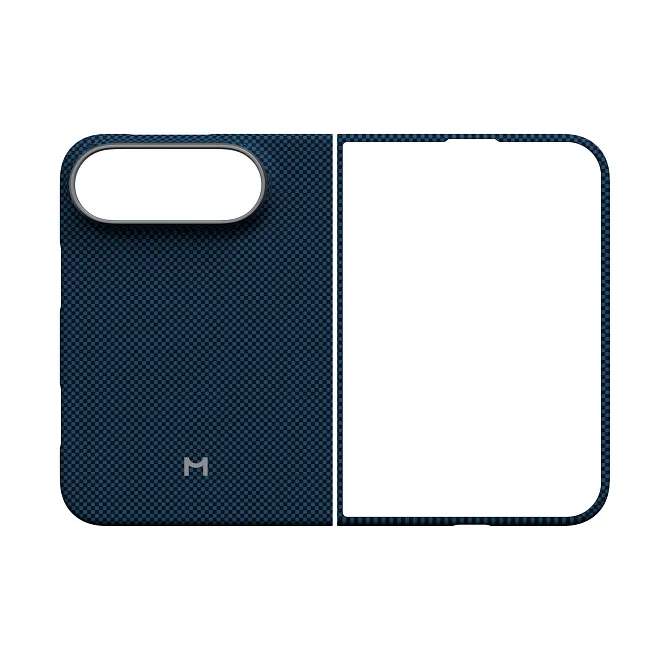 Чехол Magssory Aramid Case для iPhone 18 Pro Duo, пиксельный синийphoto0