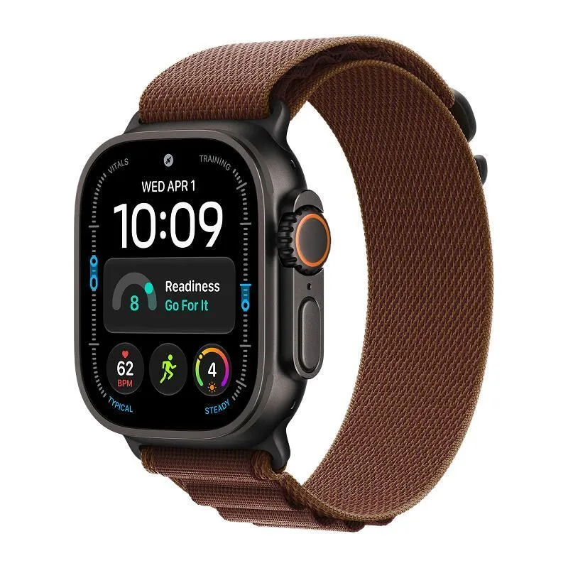 Apple Watch Ultra 4, 49 мм корпус из титана черного цвета, ремешок Alpine бордового цветаphoto0