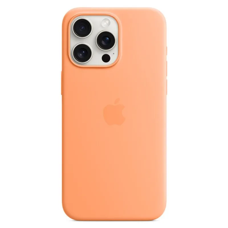 Силиконовый чехол MagSafe для iPhone 15 Pro Max Оранжевый сорбетphoto0
