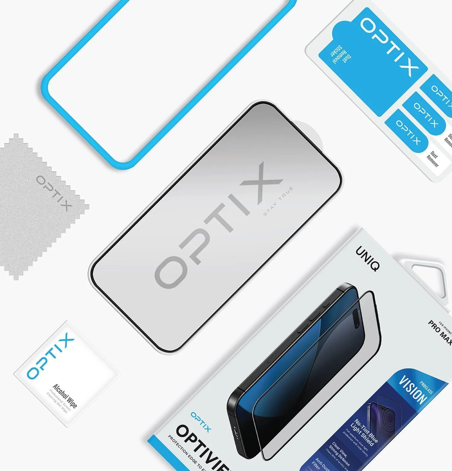 Защитное стекло UNIQ Optix Vision™ OptiView Anti-Blue Light для iPhone 17 Prophoto4